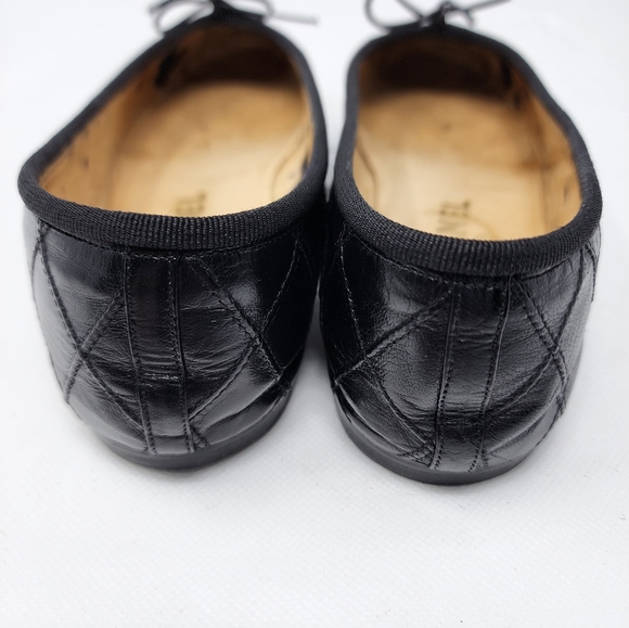 Chanel Black Leather Quilted Flats 37 - Picture 8 of 11